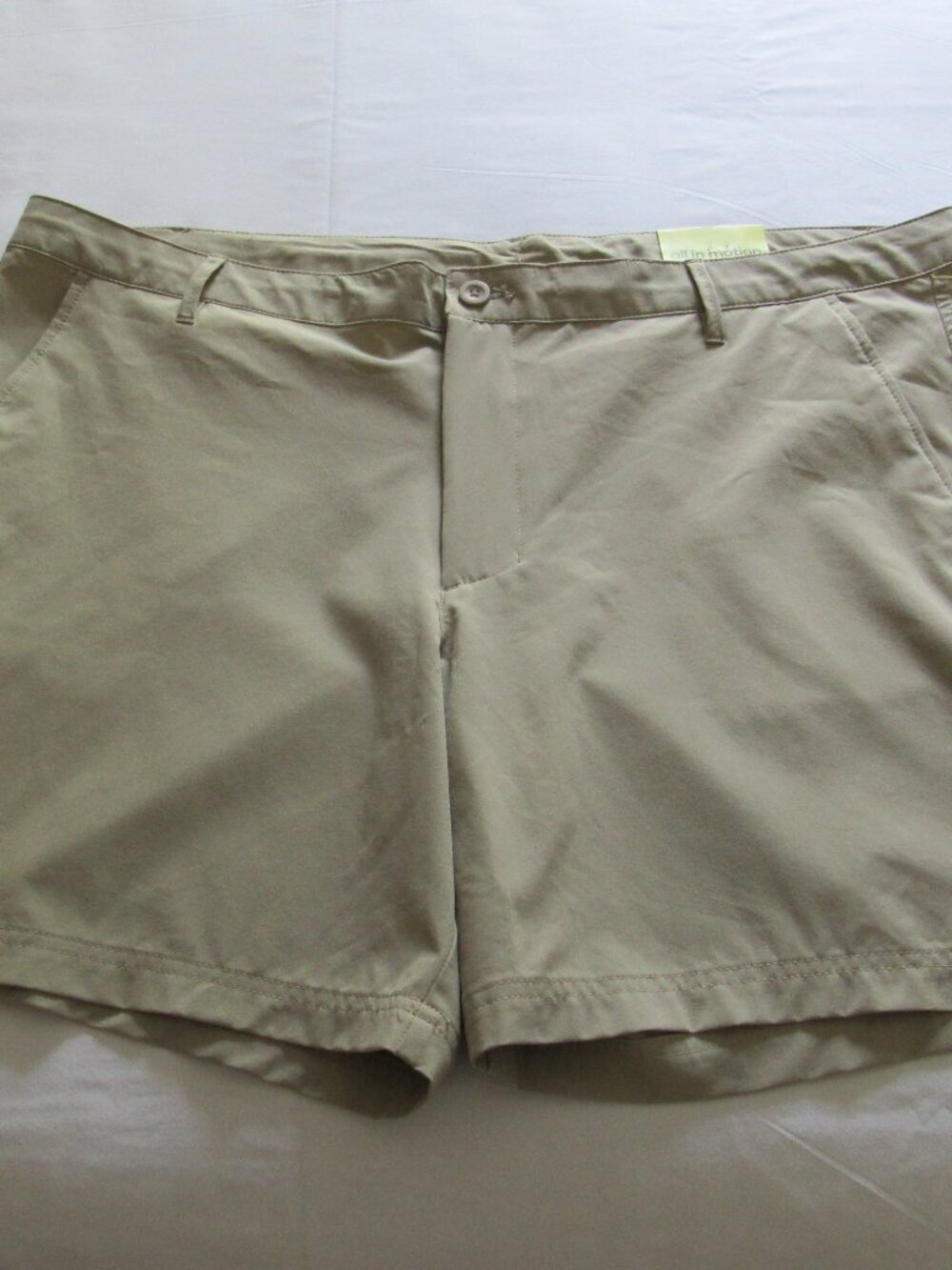 ALL IN MOTION Hybrid Resort SHORTS Khaki Mens Size XXL UPF 50 Water Repellent